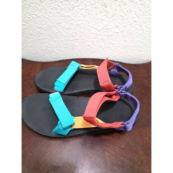 Teva Men Colorful Adjustable Strap Hiking Sandals In Purple Red Yellow & Teal Si - Picture 4 of 10